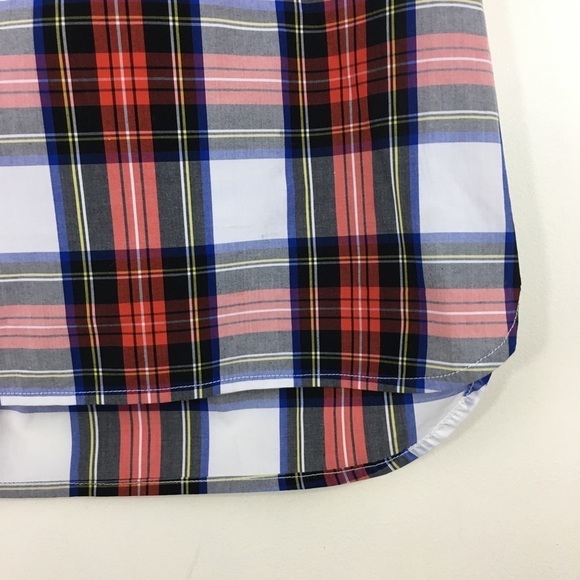 J. Crew Ruffle Neck Sleeveless Plaid Cotton Poplin Shirt NWT Size 4 - Picture 5 of 12